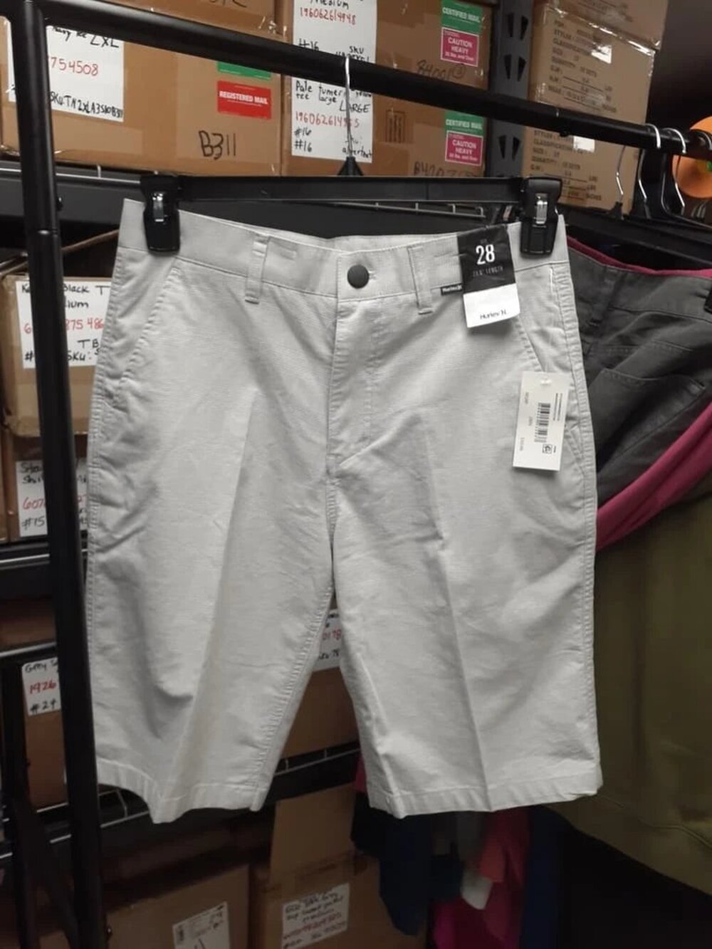 Men's Khaki Shorts Hurley Size 28 ORG $50 NWT (rack 1)